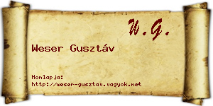 Weser Gusztáv névjegykártya
